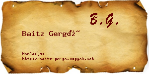 Baitz Gergő névjegykártya